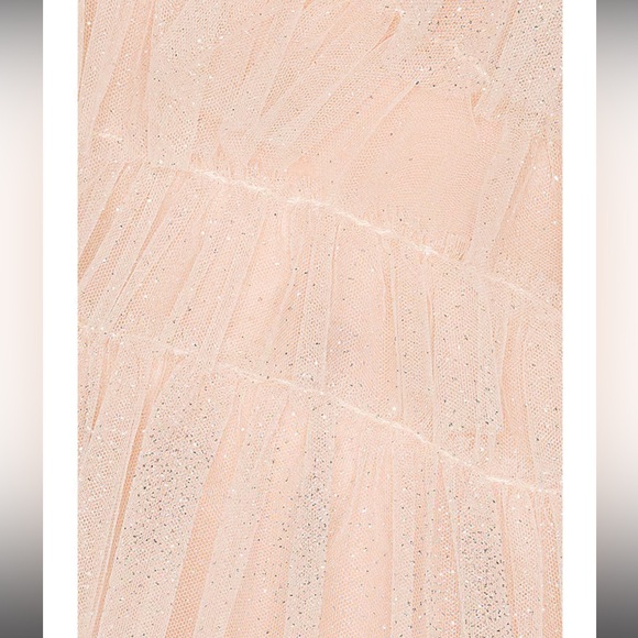 NEW NWOT The Bar Kai Tiered Tulle Halter Midi Dress In Sparkle Nude - Picture 4 of 13